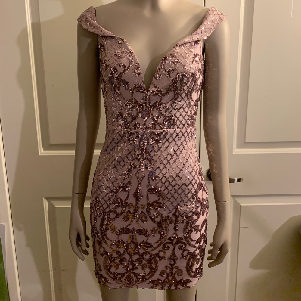 Rose Gold sequin dress